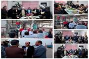 بازدید  مدیر کل دامپزشکی استان و مسئول دفتر نمایندگی ولی فقیه دامپزشکی در معیت فرمانداران میاندوآب و باروق و امام جمعه شهرستان میاندوآب از  کشتارگاه دام عزال گوشت 